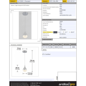 Artika - Artika Glitzer Pendant - Lights Canada