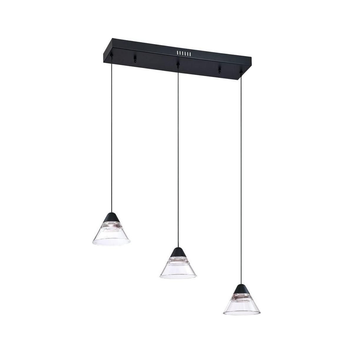 Kendal Lighting - Geo 3-Light LED Linear Suspension - Lights Canada