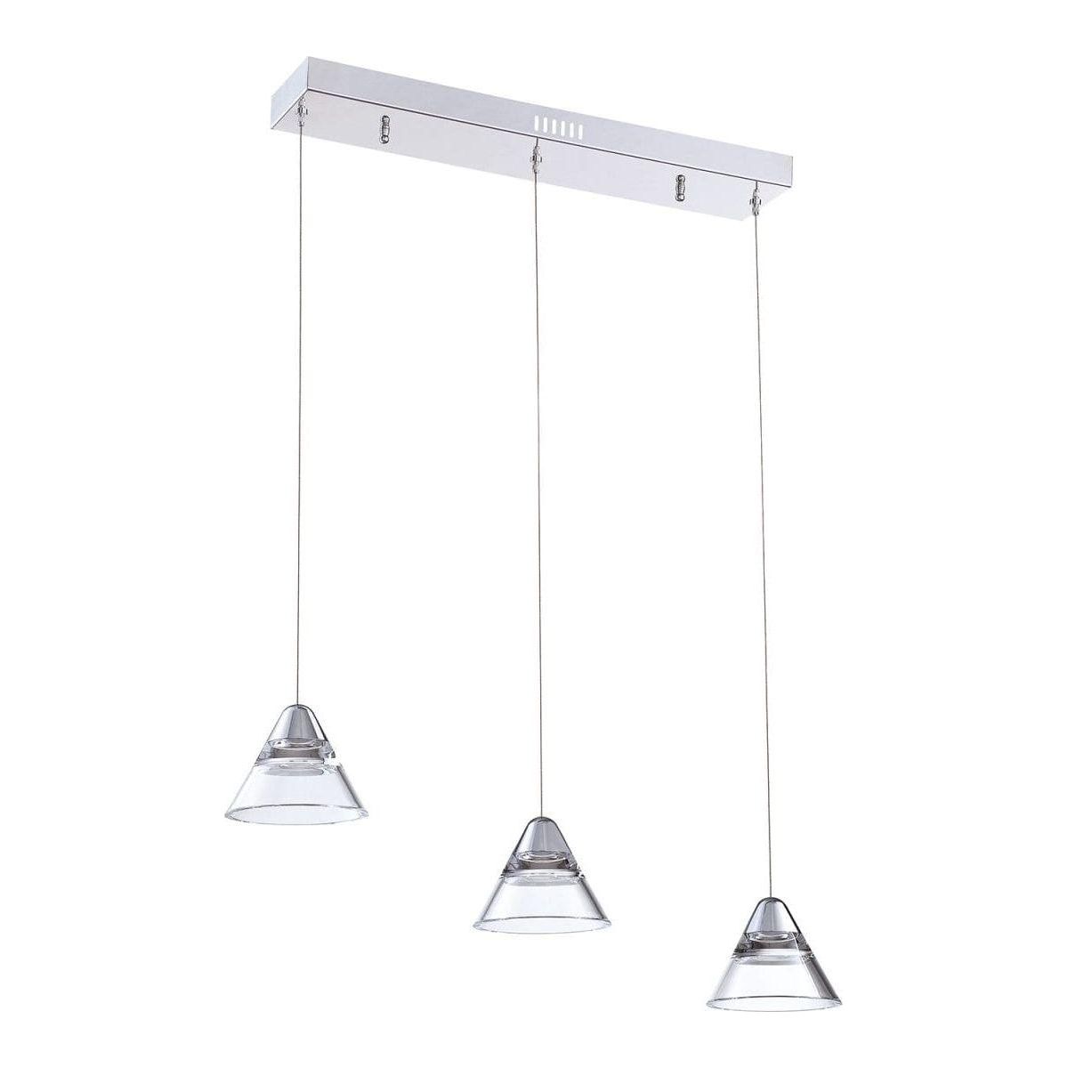 Kendal Lighting - Geo 3-Light LED Linear Suspension - Lights Canada