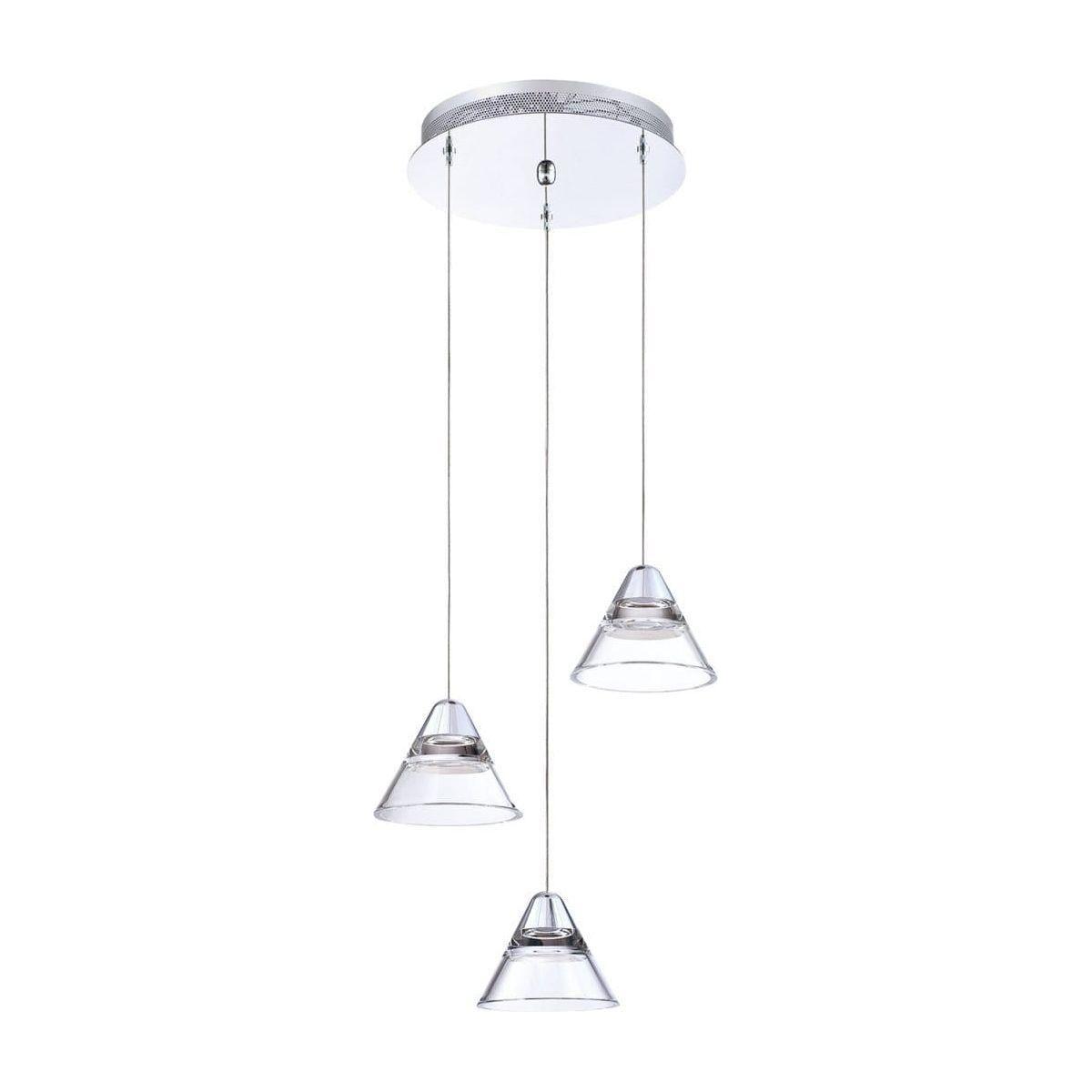 Kendal Lighting - Geo 3-Light LED Pendant - Lights Canada