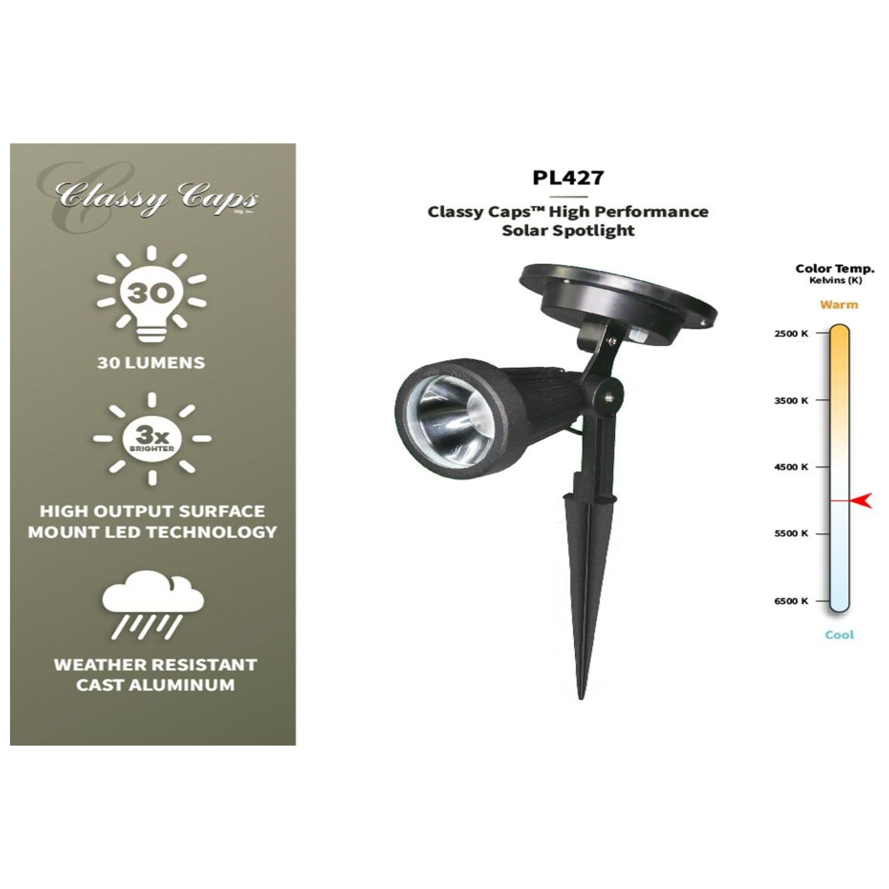 Classy Caps - High Performance Solar Spotlight - Lights Canada