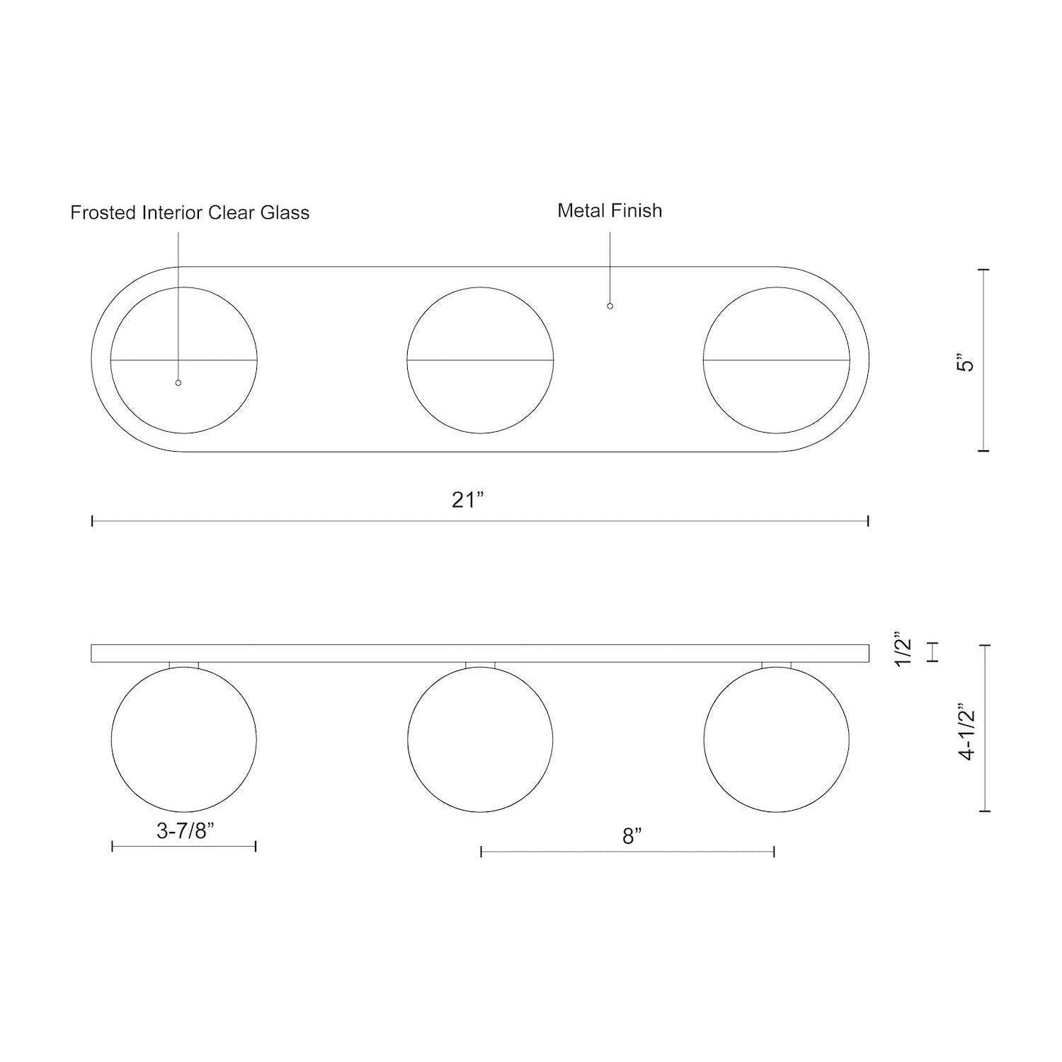 Kuzco - Pluto 3-Light LED Vanity Light - Lights Canada