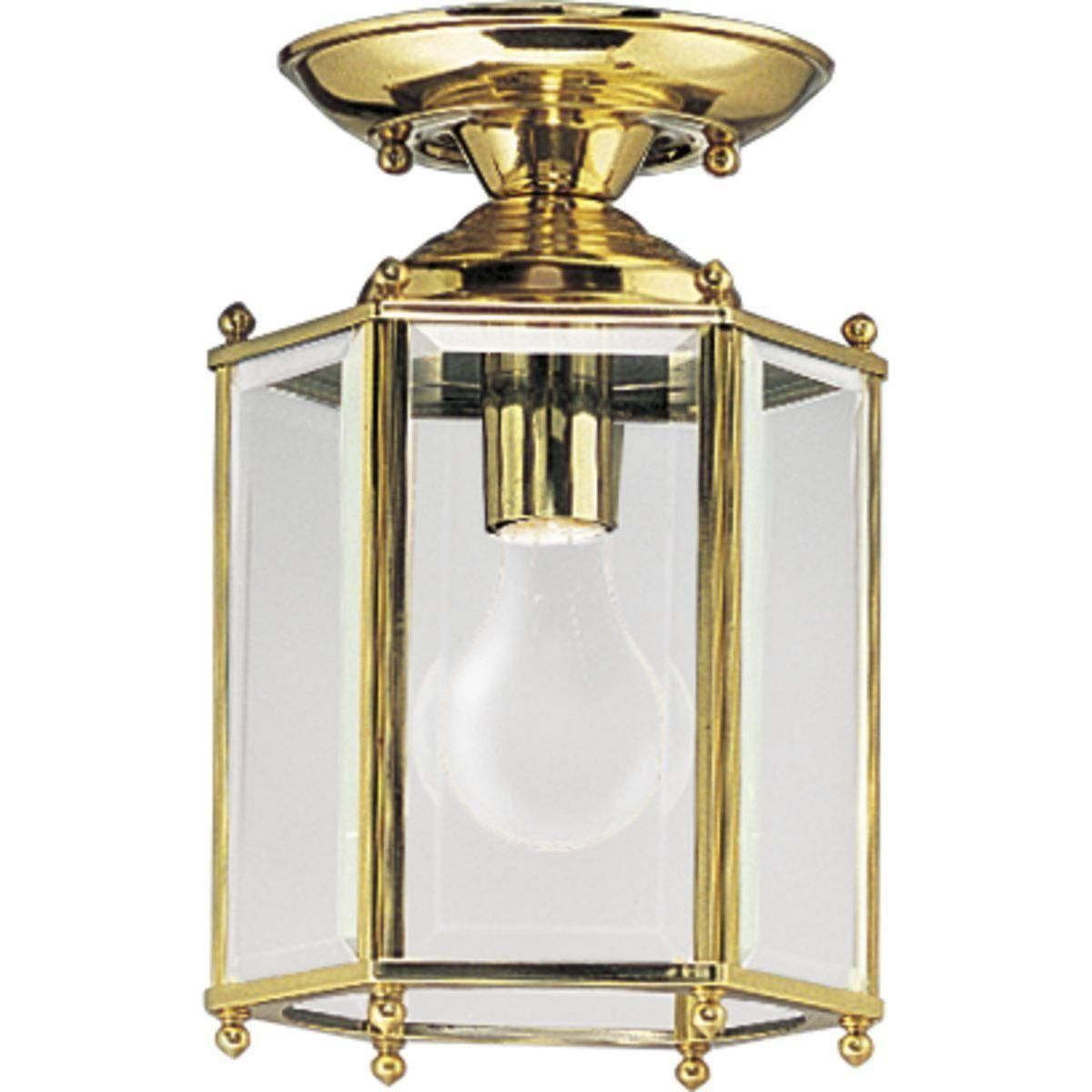 Progress Lighting - Beveled Glass Outdoor Ceiling Light - Lights Canada