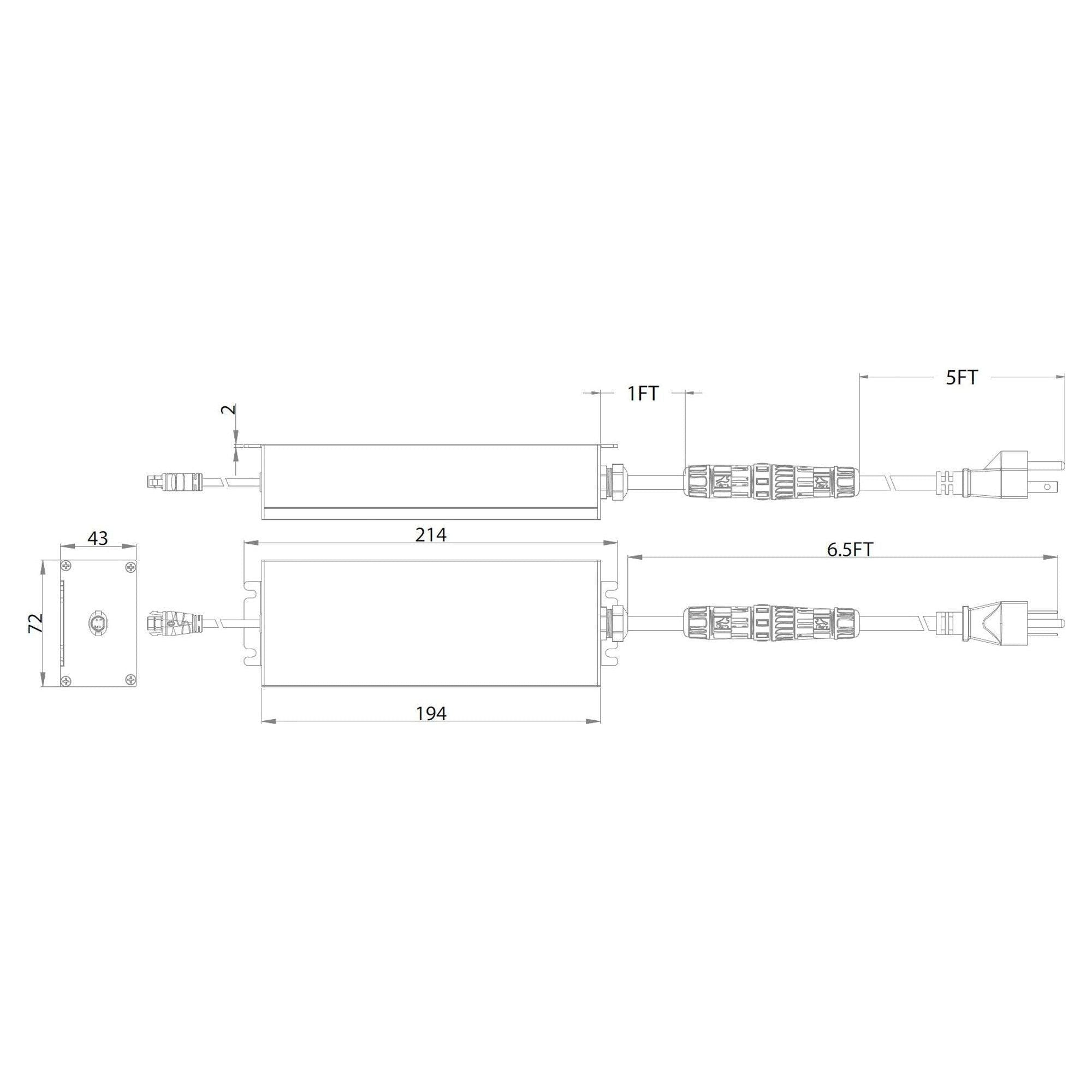 WAC Lighting - Wet Location Sealed Plug-In Electronic Transformer for Outdoor 24V Strip Lights 120V Input 100W Max - Lights Canada