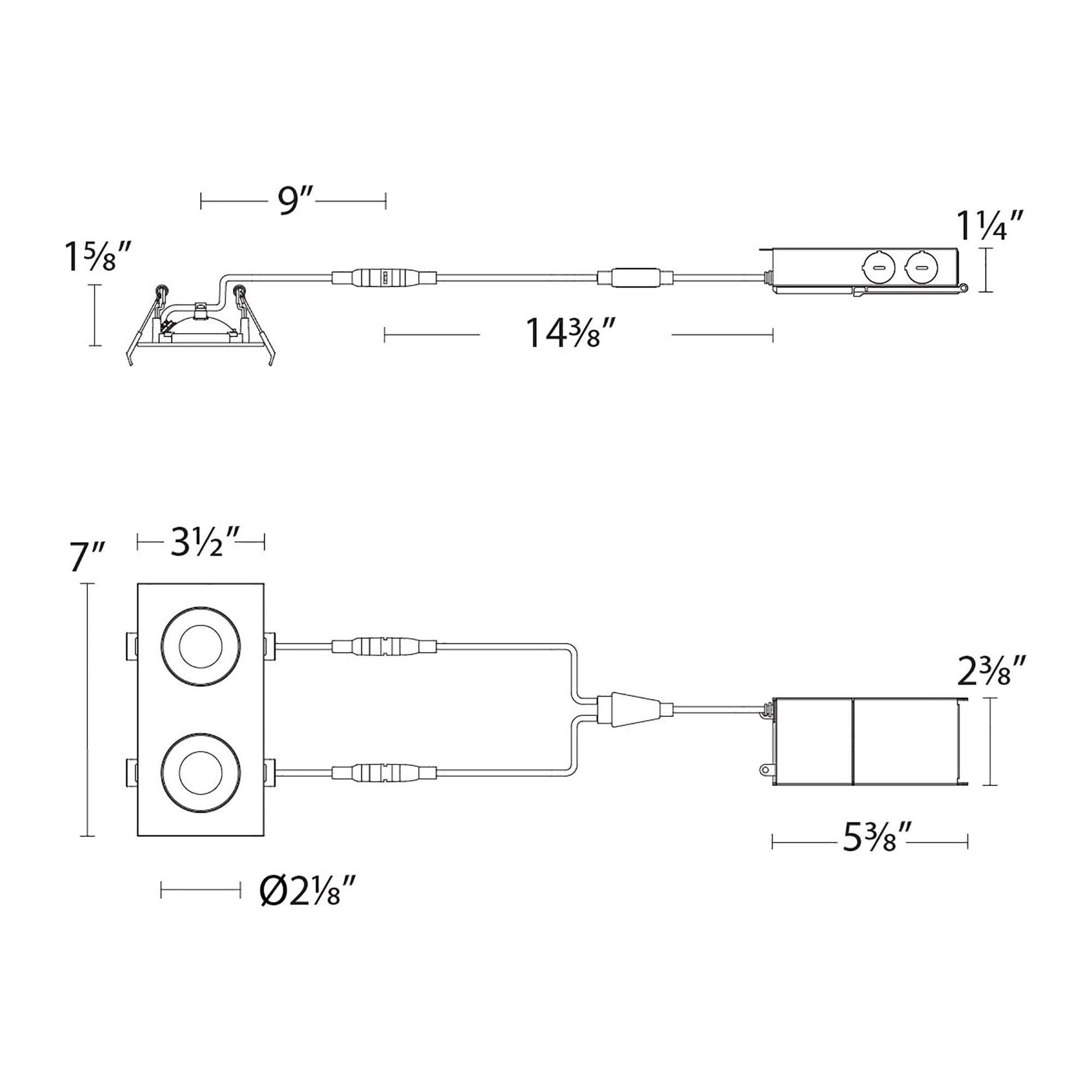 WAC Lighting - Lotos 2" LED 2-Light Square Adjustable Recessed Kit - Lights Canada