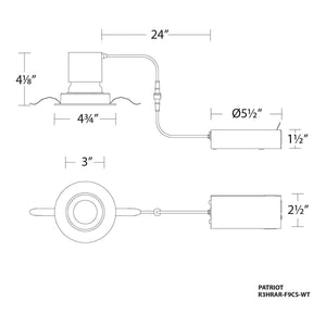 WAC Lighting - Patriot 3" LED 5-CCT Round Adjustable Recessed Kit - Lights Canada