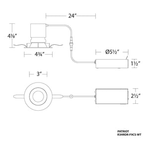 WAC Lighting - Patriot 3" LED 5-CCT Round Recessed Kit - Lights Canada