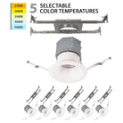 WAC Lighting - Pop-in 4" LED Round New Construction Recessed Kit 5-CCT Selectable (Pack of 6) - Lights Canada