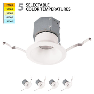WAC Lighting - Pop-in 4" LED Round Recessed Kit 5-CCT Selectable (Pack of 4) - Lights Canada