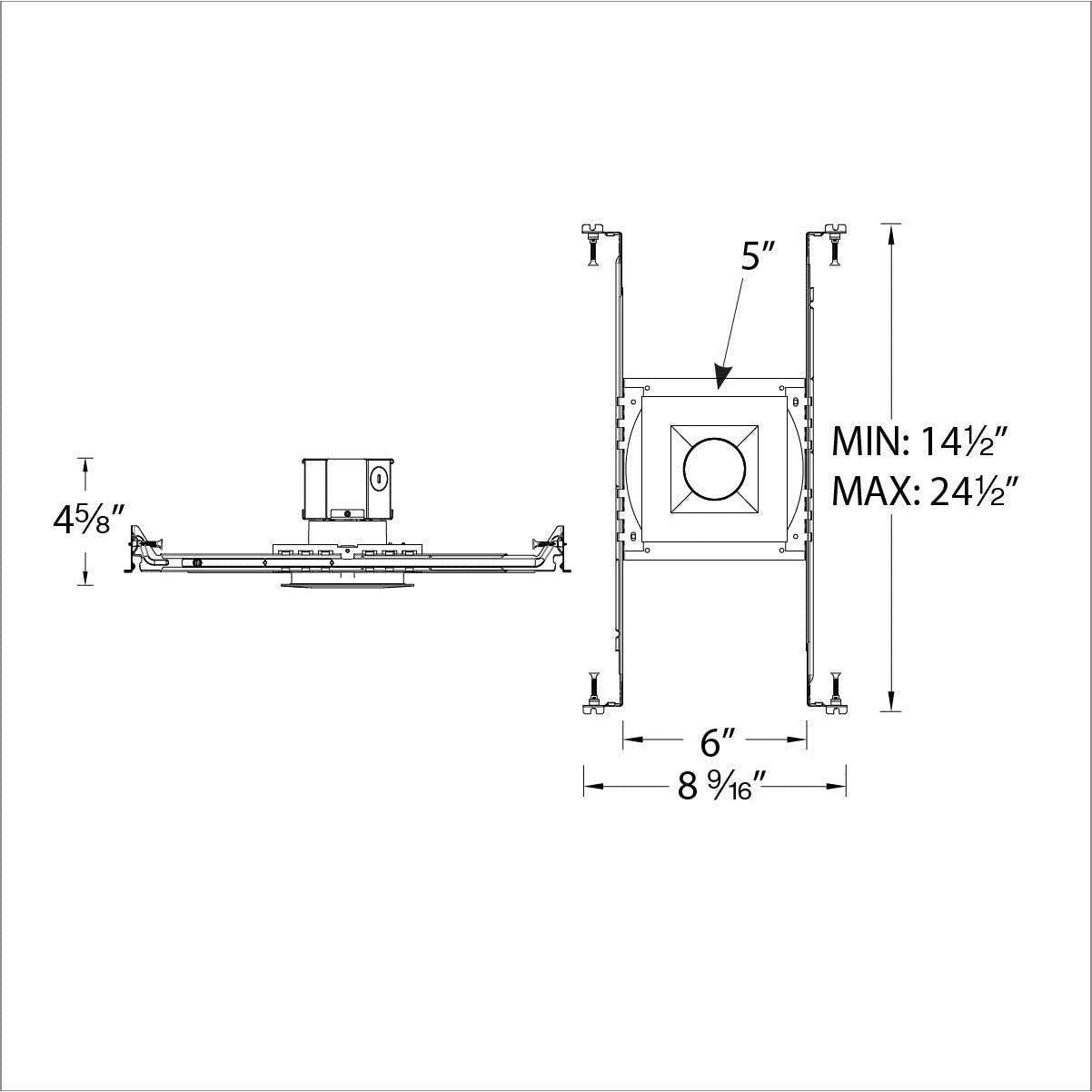 WAC Lighting - Pop-in 4" LED Square New Construction Recessed Kit 5-CCT Selectable (Pack of 6) - Lights Canada