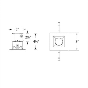 WAC Lighting - Pop-in 4" LED Square Recessed Kit 5-CCT Selectable (Pack of 4) - Lights Canada