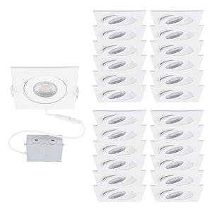 WAC Lighting - Lotos 4" LED Square Adjustable Recessed Kit (Pack of 24) - Lights Canada