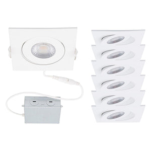 WAC Lighting - Lotos 4" LED Square Adjustable Recessed Kit (Pack of 6) - Lights Canada
