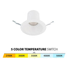 WAC Lighting - Blaze LED 6" Round Recessed Light with New Construction Frame-in Kit 5-CCT - Lights Canada