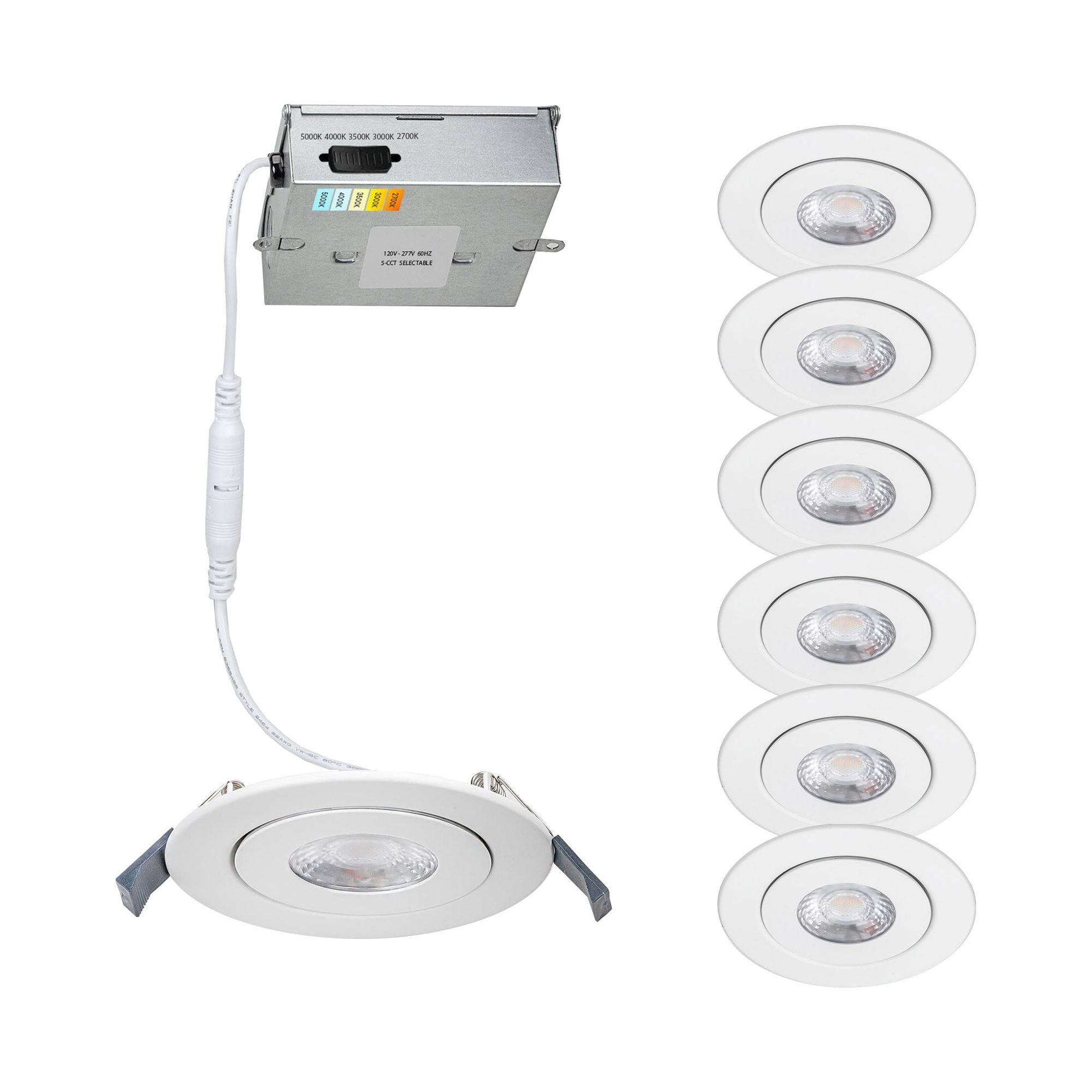 WAC Lighting - Lotos 6" LED Round Adjustable 5-CCT Selectable Recessed Kit (Pack of 6) - Lights Canada