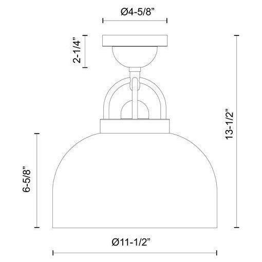 Alora Mood - Lancaster 12" Semi Flush Mount - Lights Canada