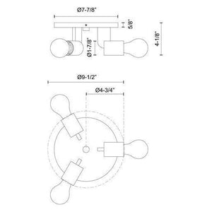 Alora Mood - Claire 3-Light 10" Semi Flush Mount - Lights Canada