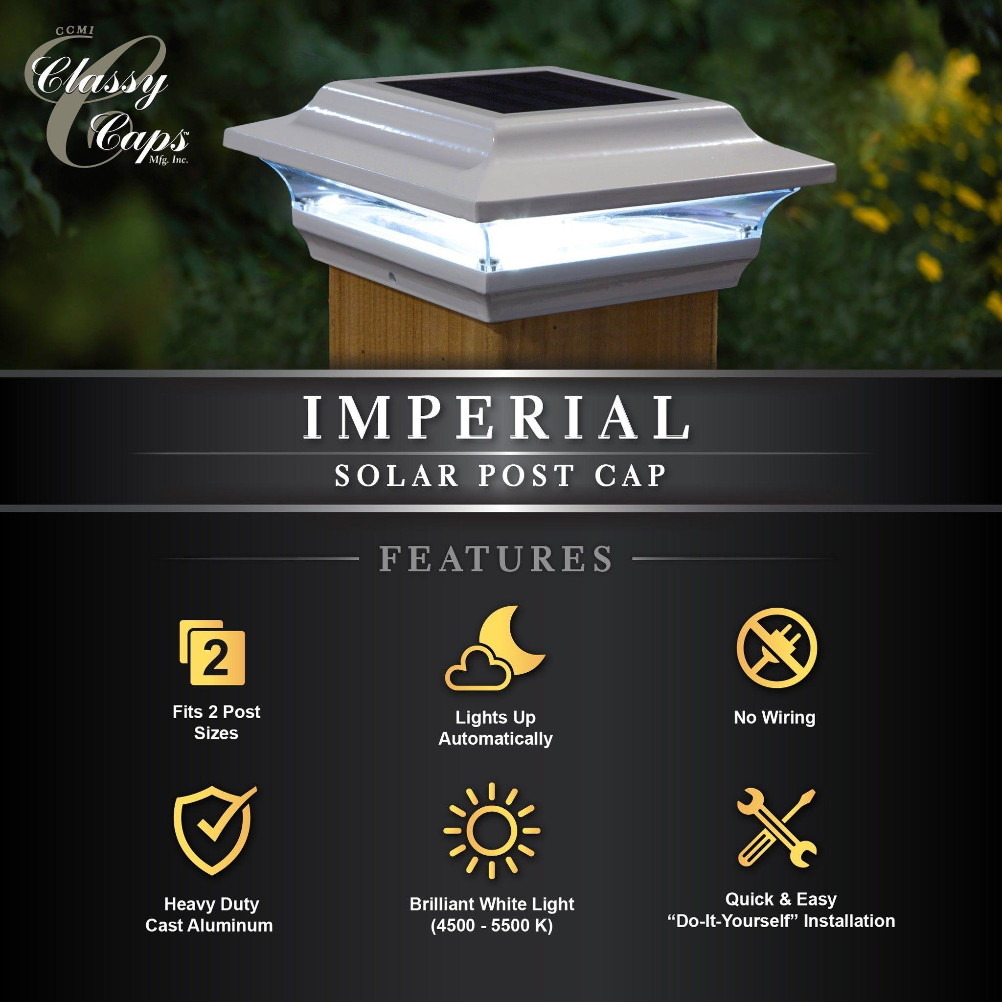 Classy Caps SL211B 4x4 Imperial Solar Post Cap – Lights Canada