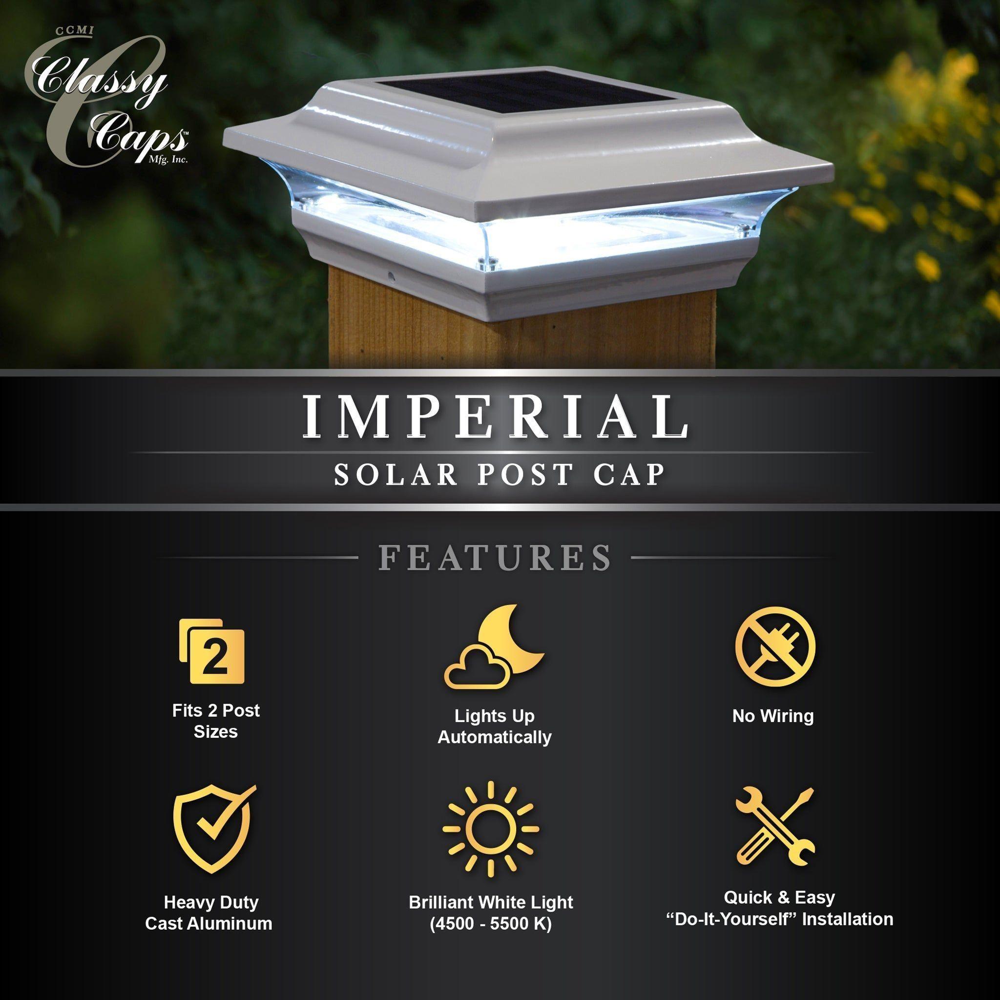 Classy Caps - 4x4 Imperial Solar Post Cap - Lights Canada