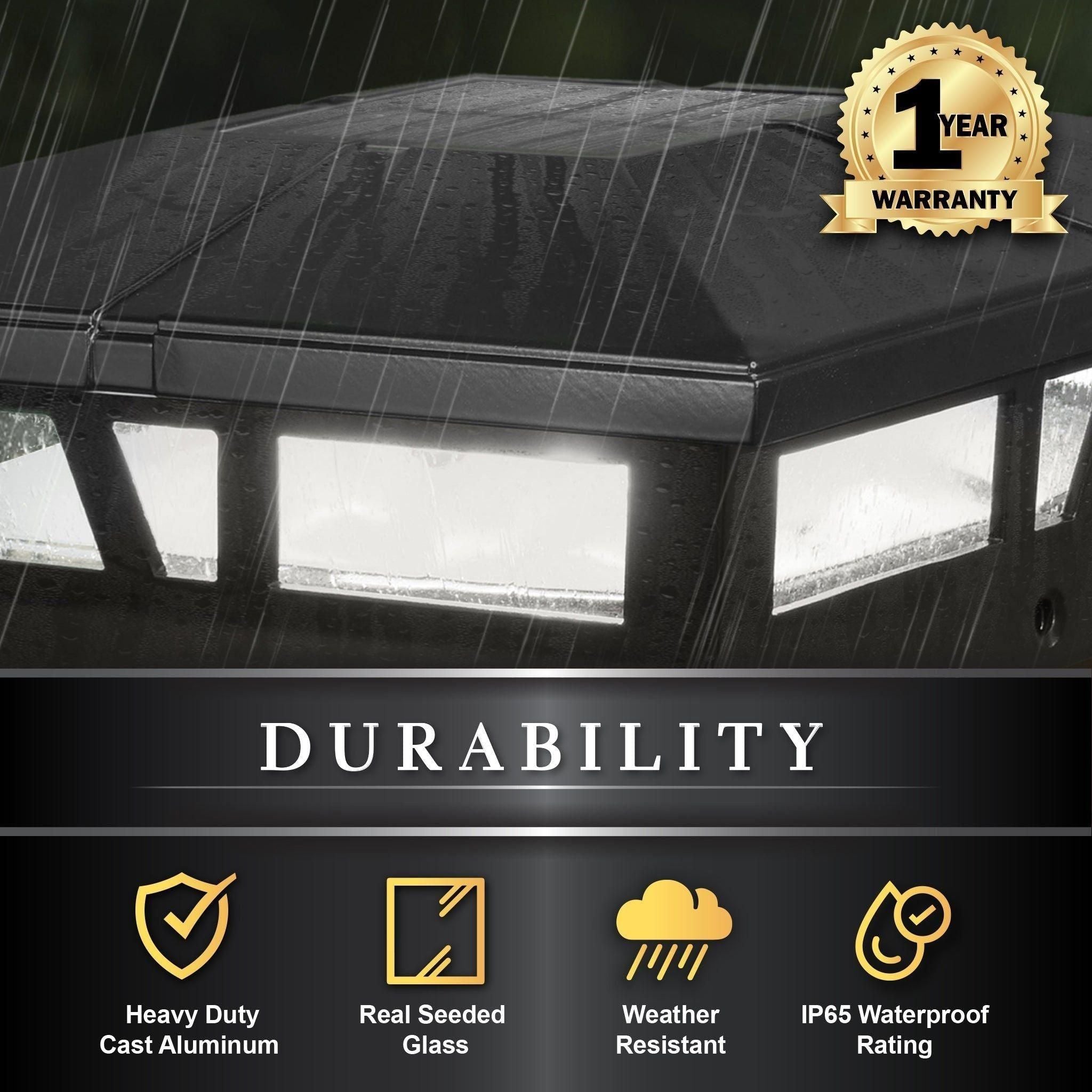 Classy Caps - 6x6 Cambridge Solar Post Cap - Lights Canada