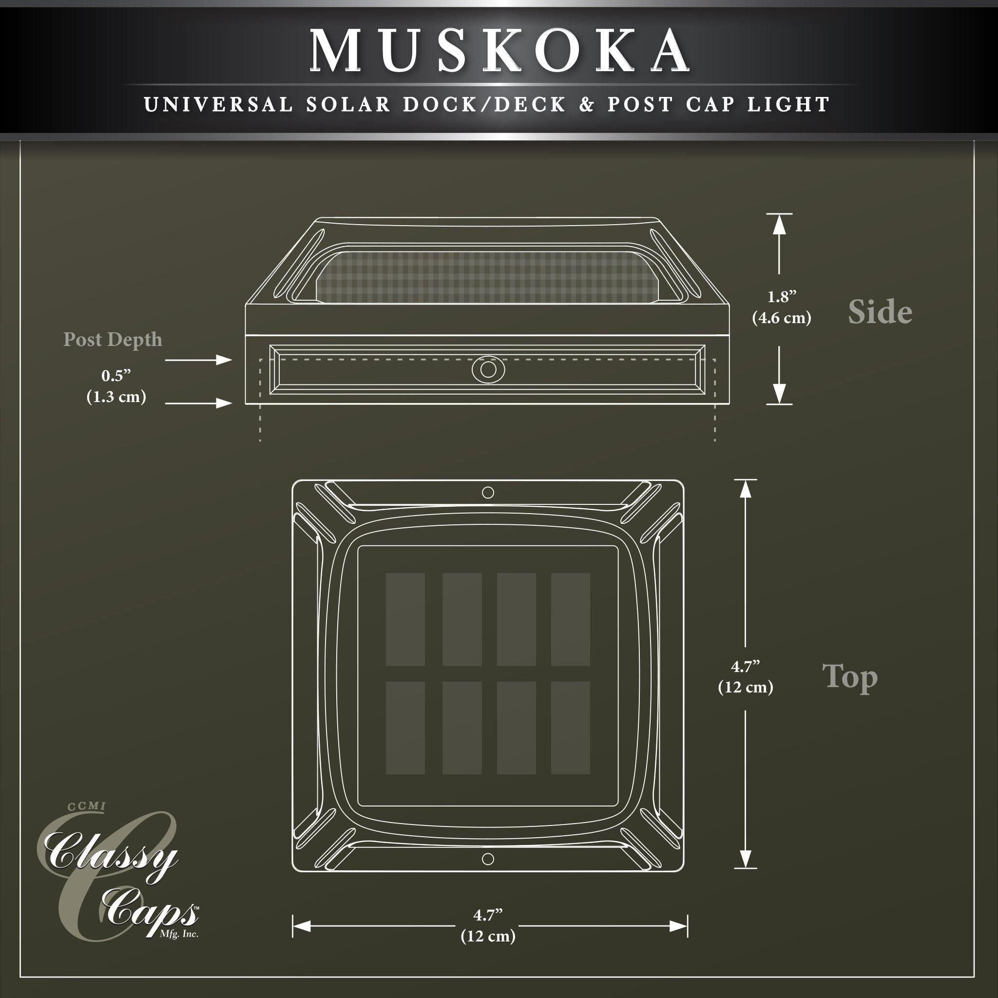 Classy Caps - Muskoka Solar Post/Path/Dock Light - Lights Canada