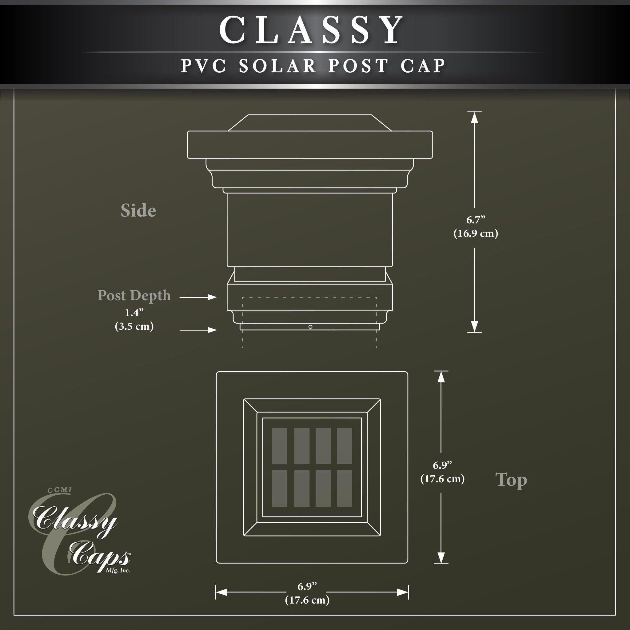 Classy Caps - 4x4 Classy Solar Post Cap - Lights Canada