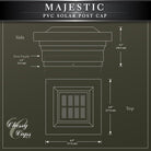 Classy Caps - 5x5 Majestic Solar Post Cap - Lights Canada