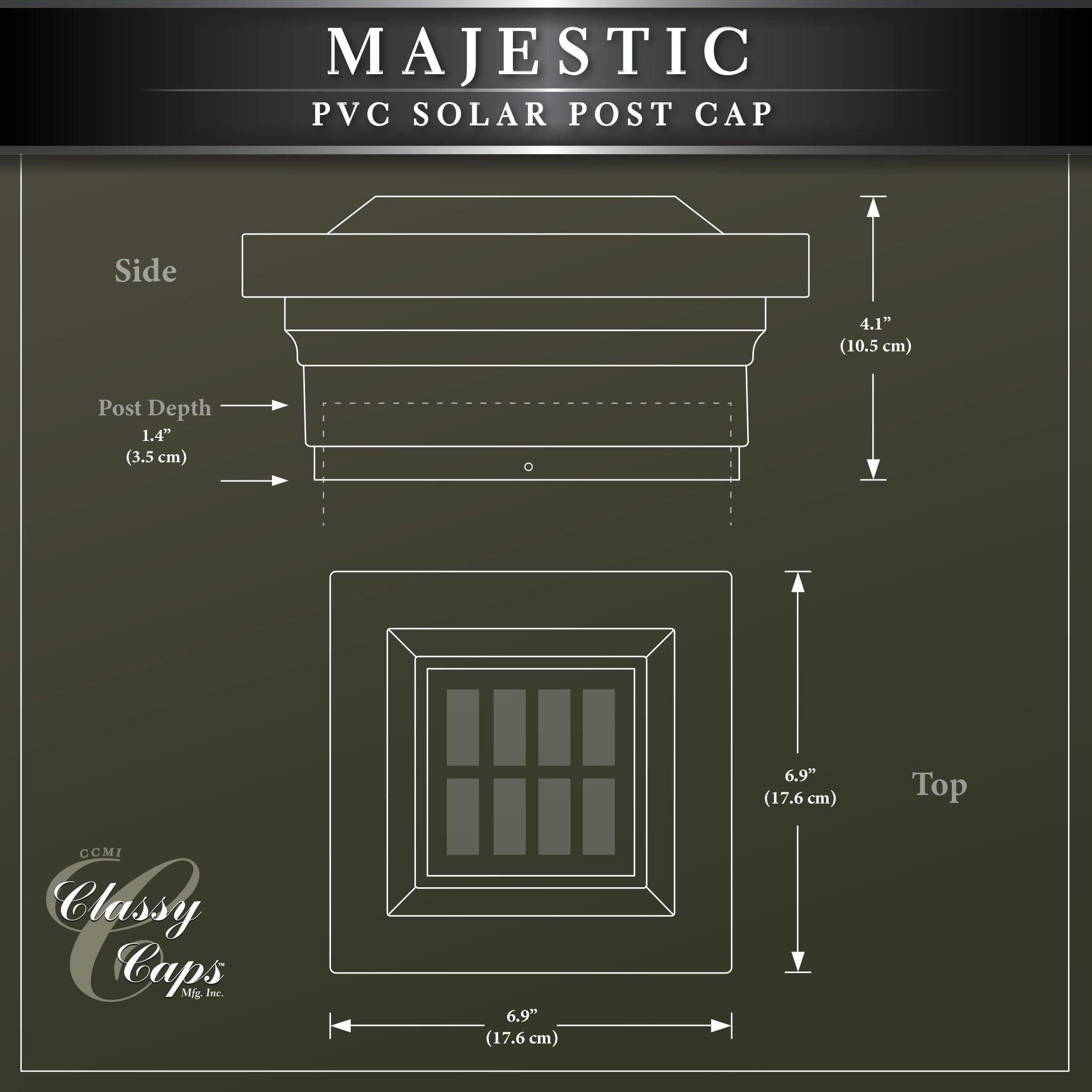 Classy Caps - 5x5 Majestic Solar Post Cap - Lights Canada