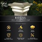 Classy Caps - 4x4 Regal Solar Post Cap - Lights Canada