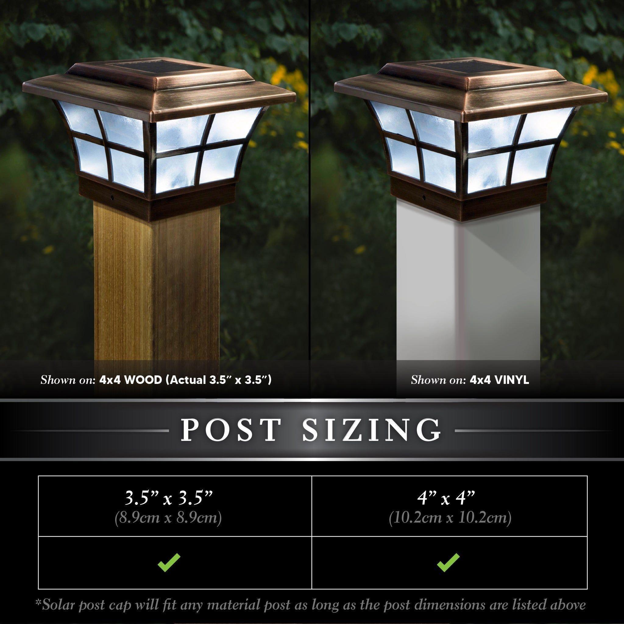 Classy Caps - 4x4 Prestige Solar Post Cap - Lights Canada