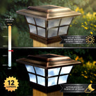 Classy Caps - 4x4 Prestige Solar Post Cap - Lights Canada