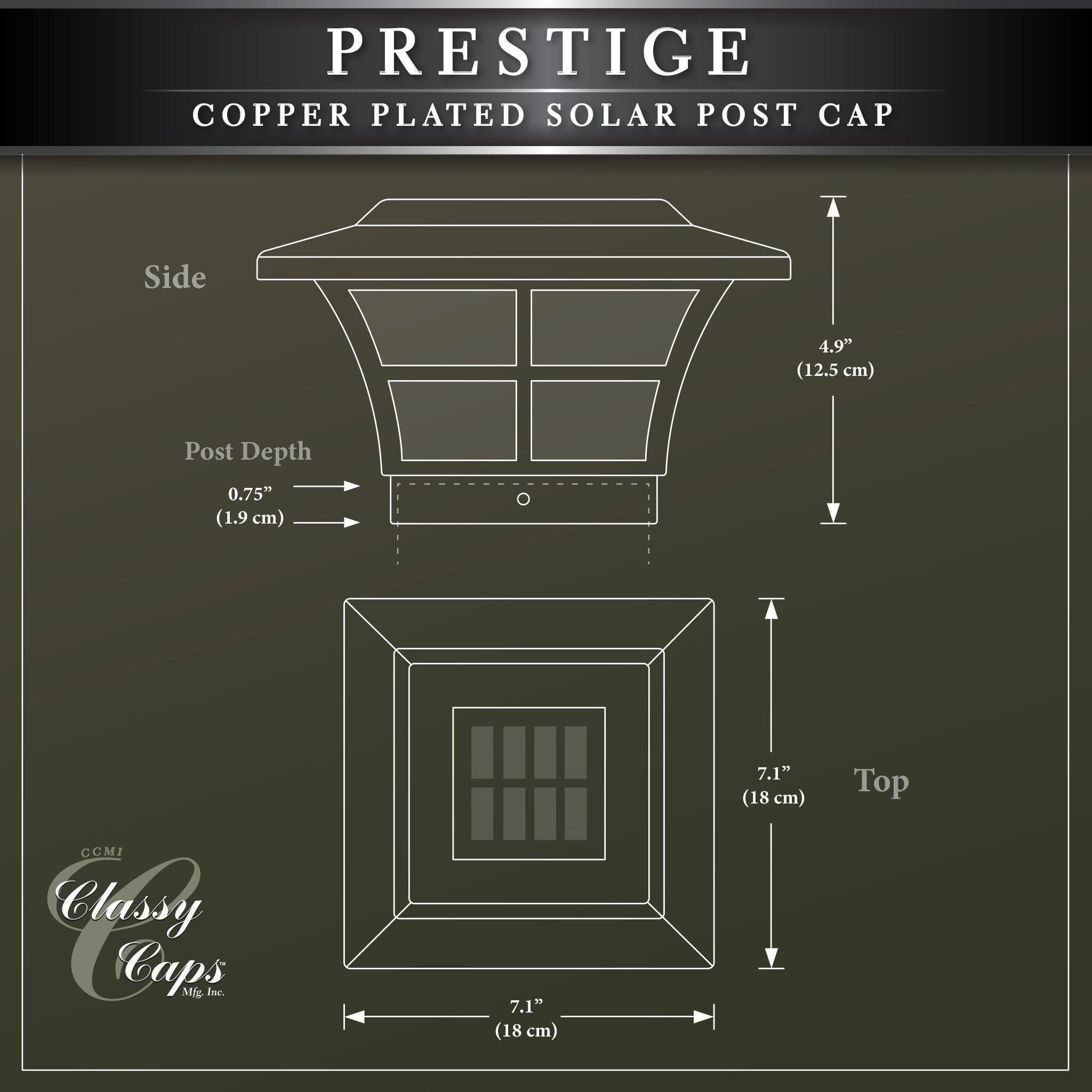 Classy Caps - 4x4 Prestige Solar Post Cap - Lights Canada