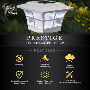 Classy Caps - 4x4 Prestige Solar Post Cap - Lights Canada