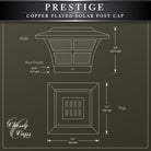 Classy Caps - 4x4 Prestige Solar Post Cap - Lights Canada
