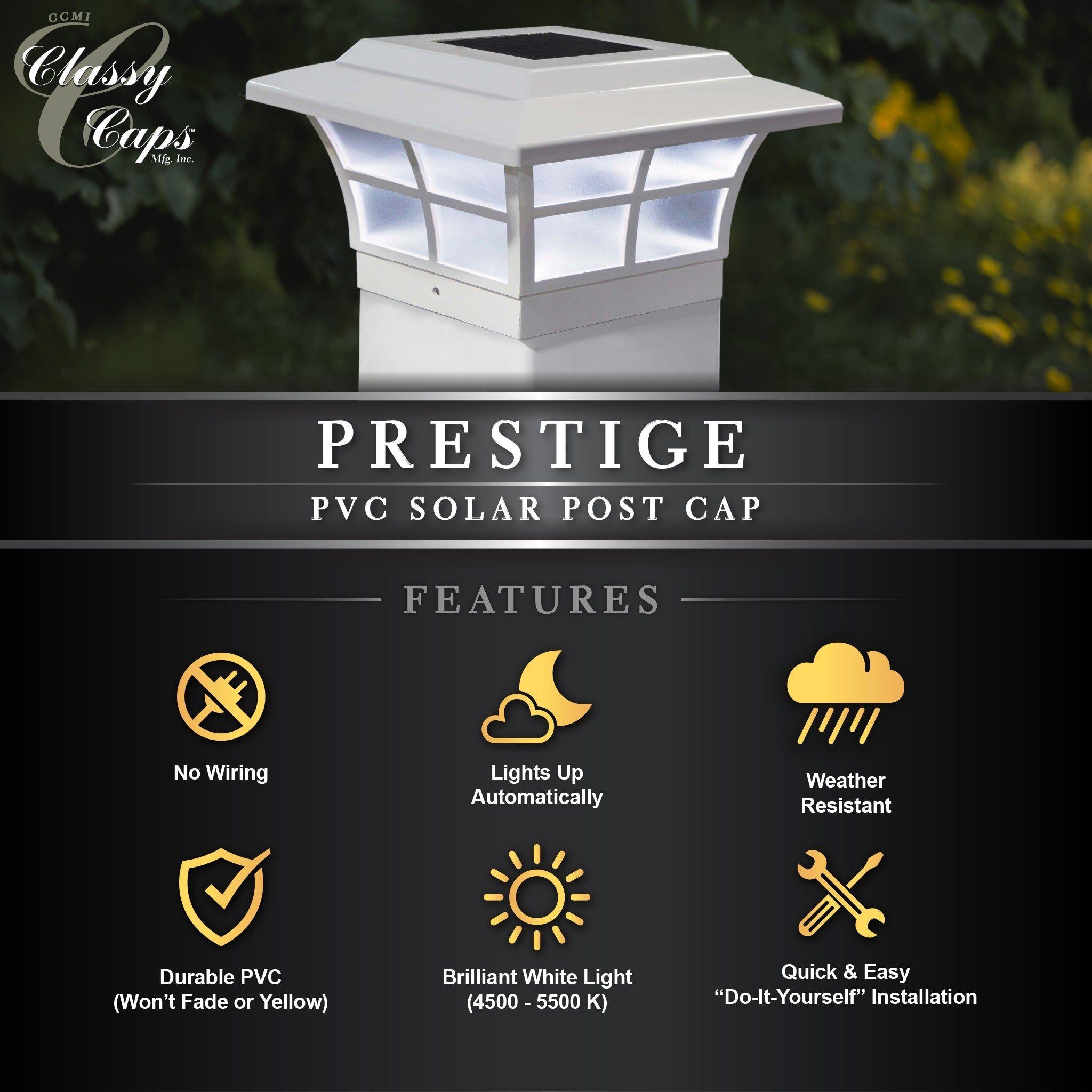 Classy Caps - 5x5 Prestige Solar Post Cap - Lights Canada