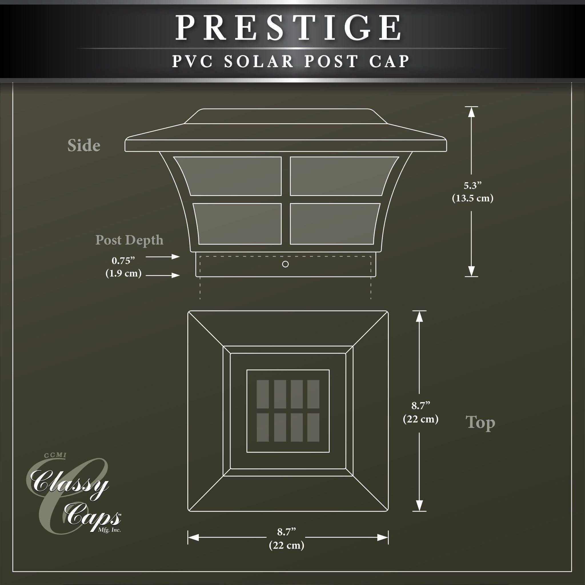 Classy Caps - 5x5 Prestige Solar Post Cap - Lights Canada