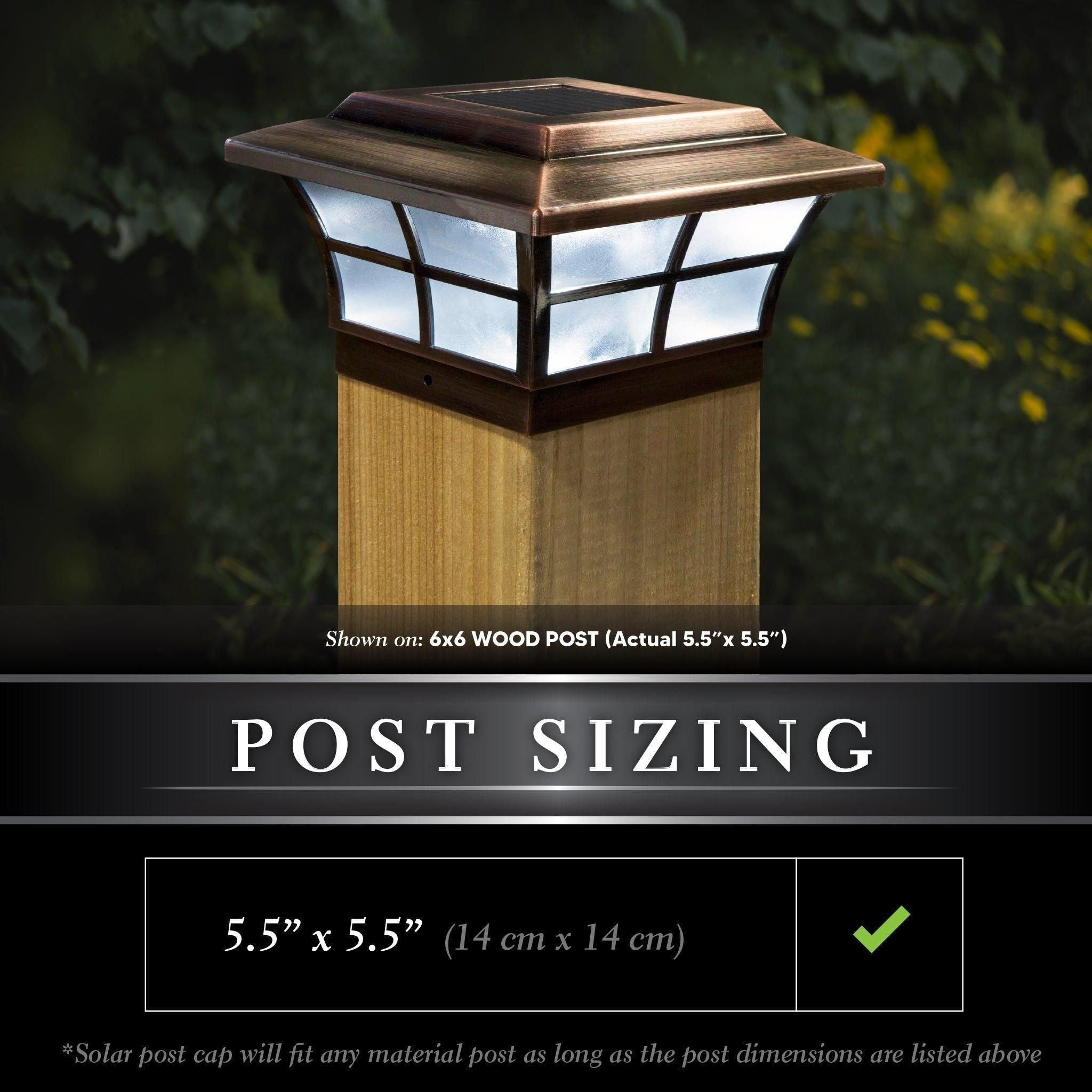 Classy Caps - 6x6 Prestige Solar Post Cap - Lights Canada