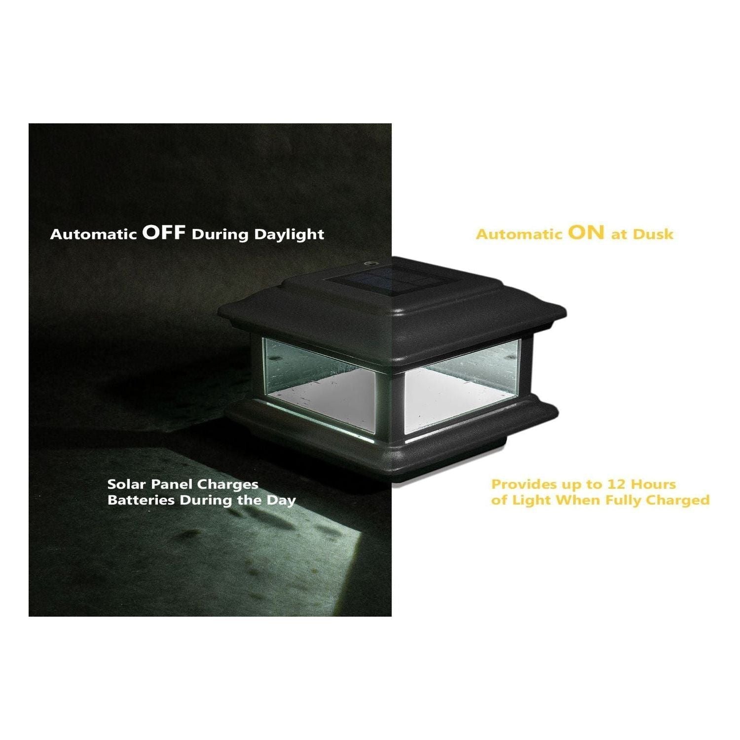 Classy Caps - 4x4 Colonial Solar Post Cap - Lights Canada