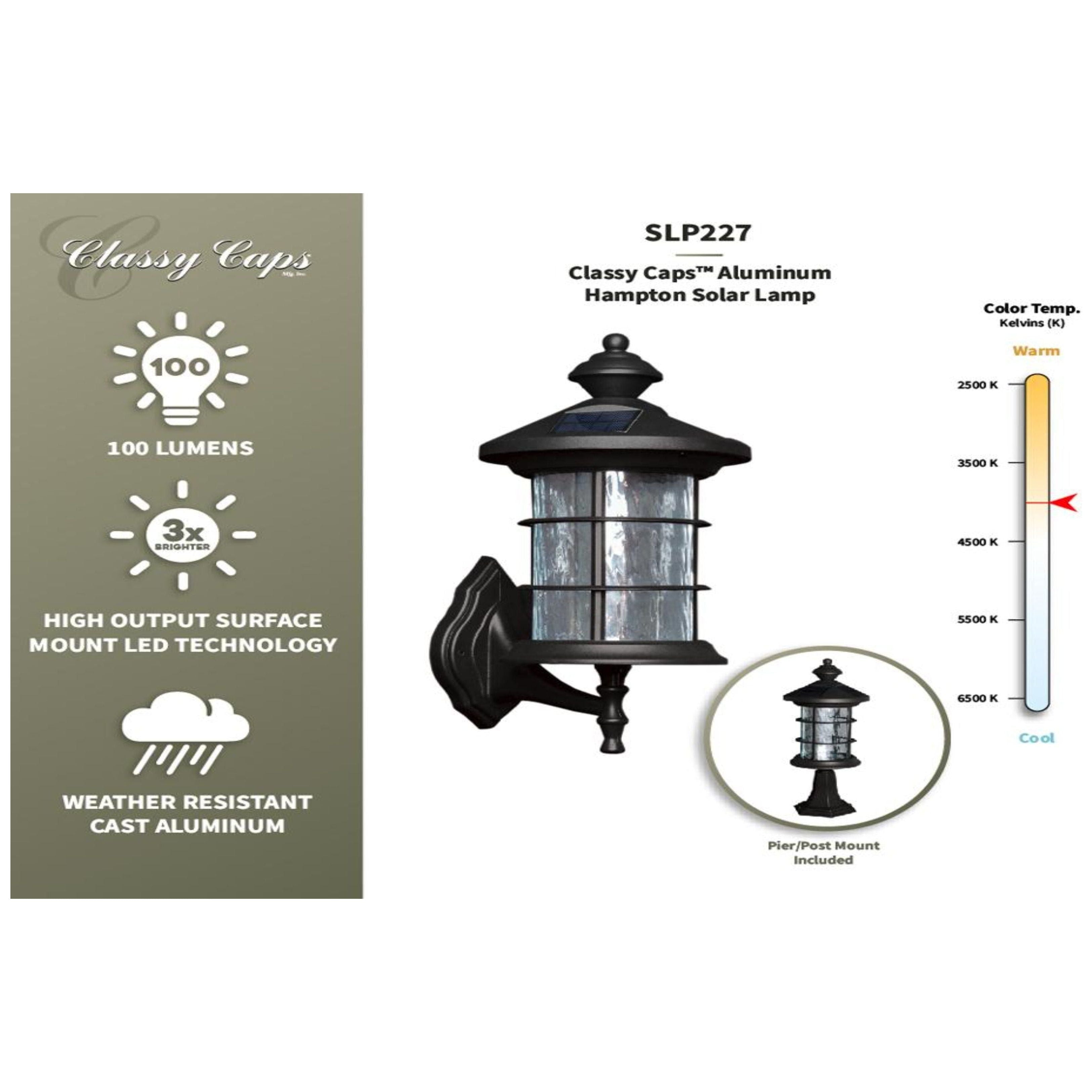 Classy Caps - Hampton Solar Lamp - Lights Canada