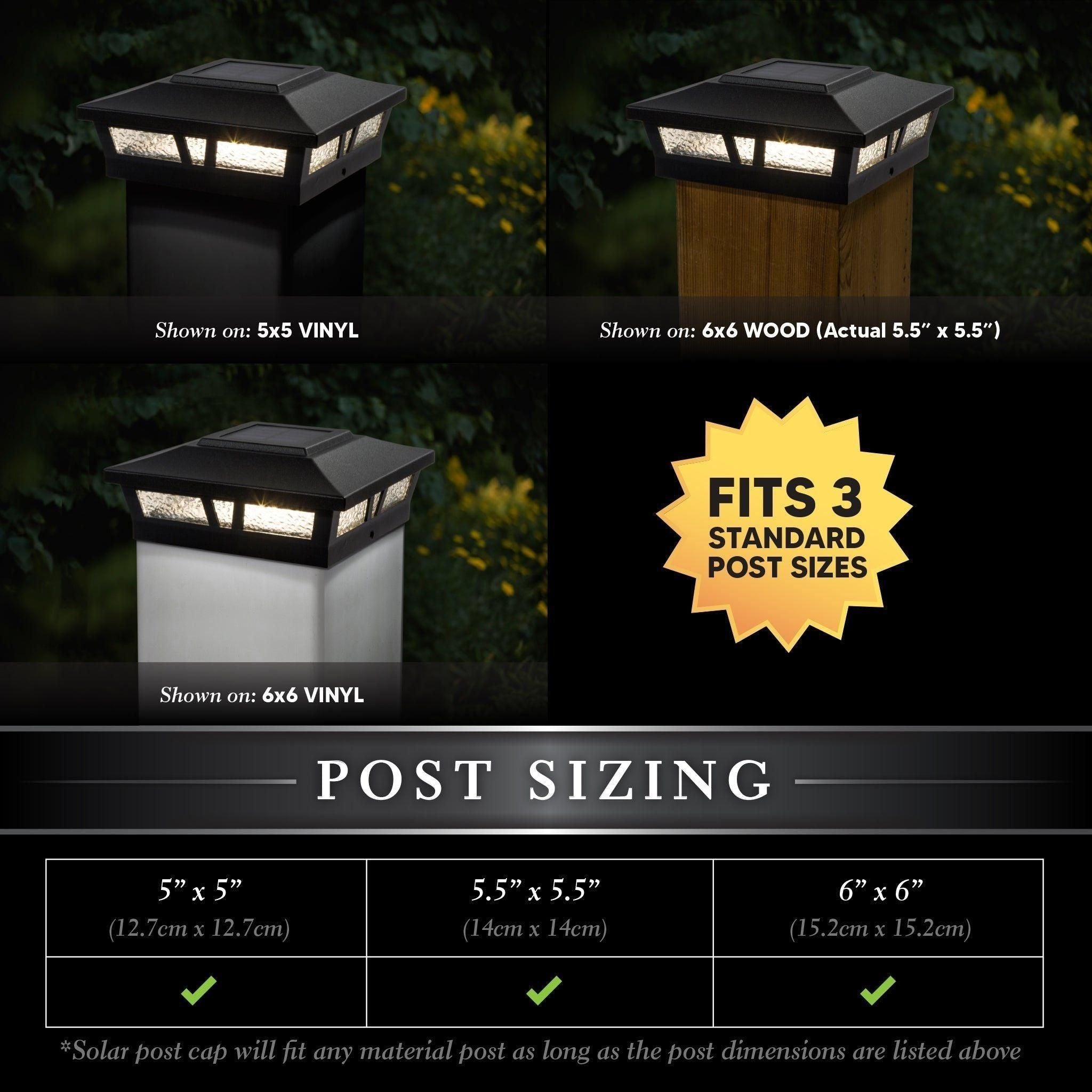 Classy Caps - 6x6 Oxford Solar Post Cap - Lights Canada