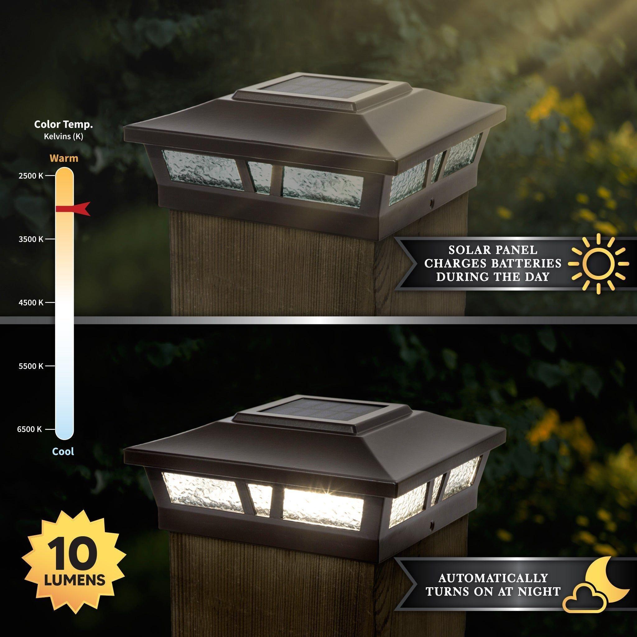Classy Caps - 6x6 Oxford Solar Post Cap - Lights Canada
