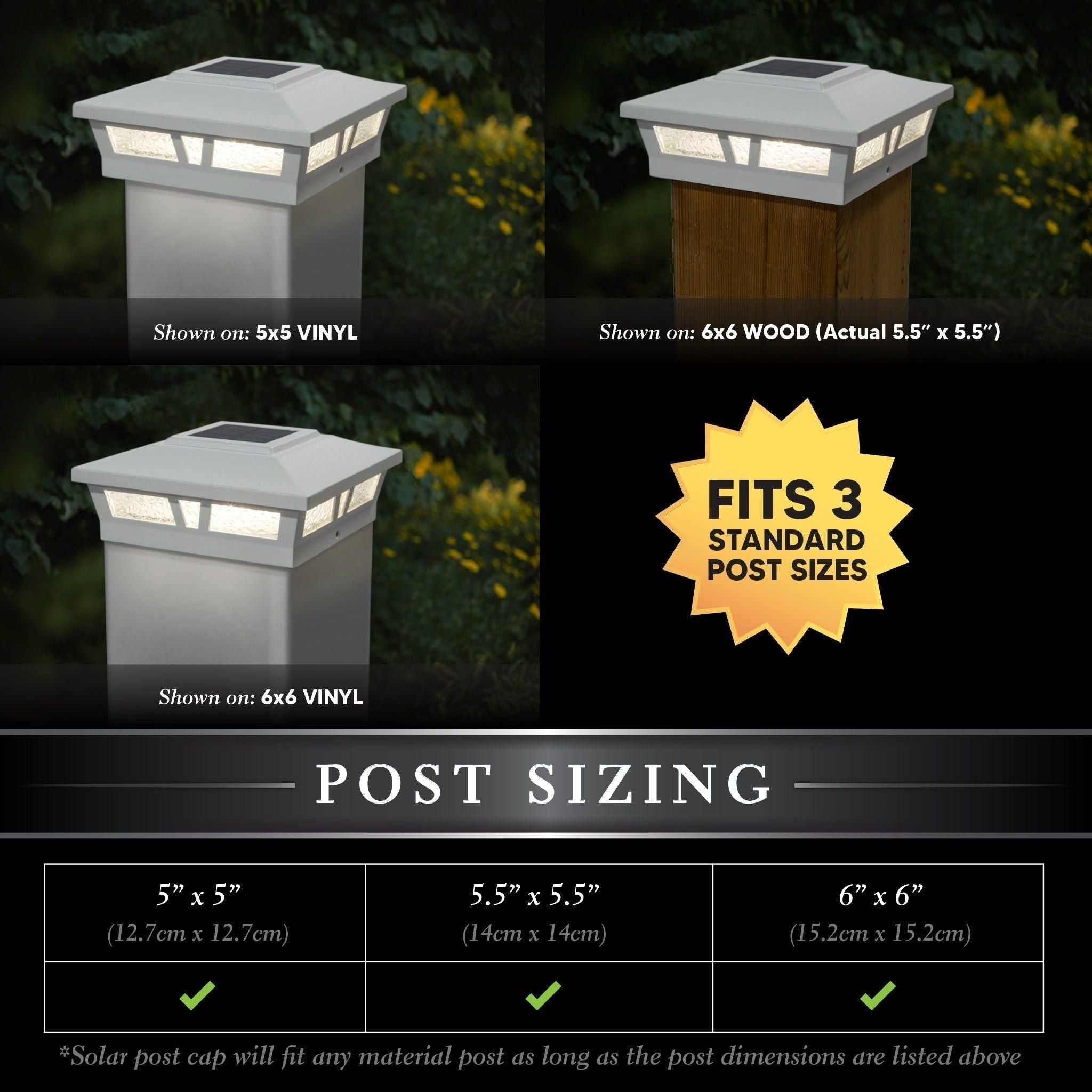 Classy Caps - 6x6 Oxford Solar Post Cap - Lights Canada