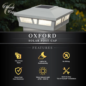 Classy Caps - 6x6 Oxford Solar Post Cap - Lights Canada