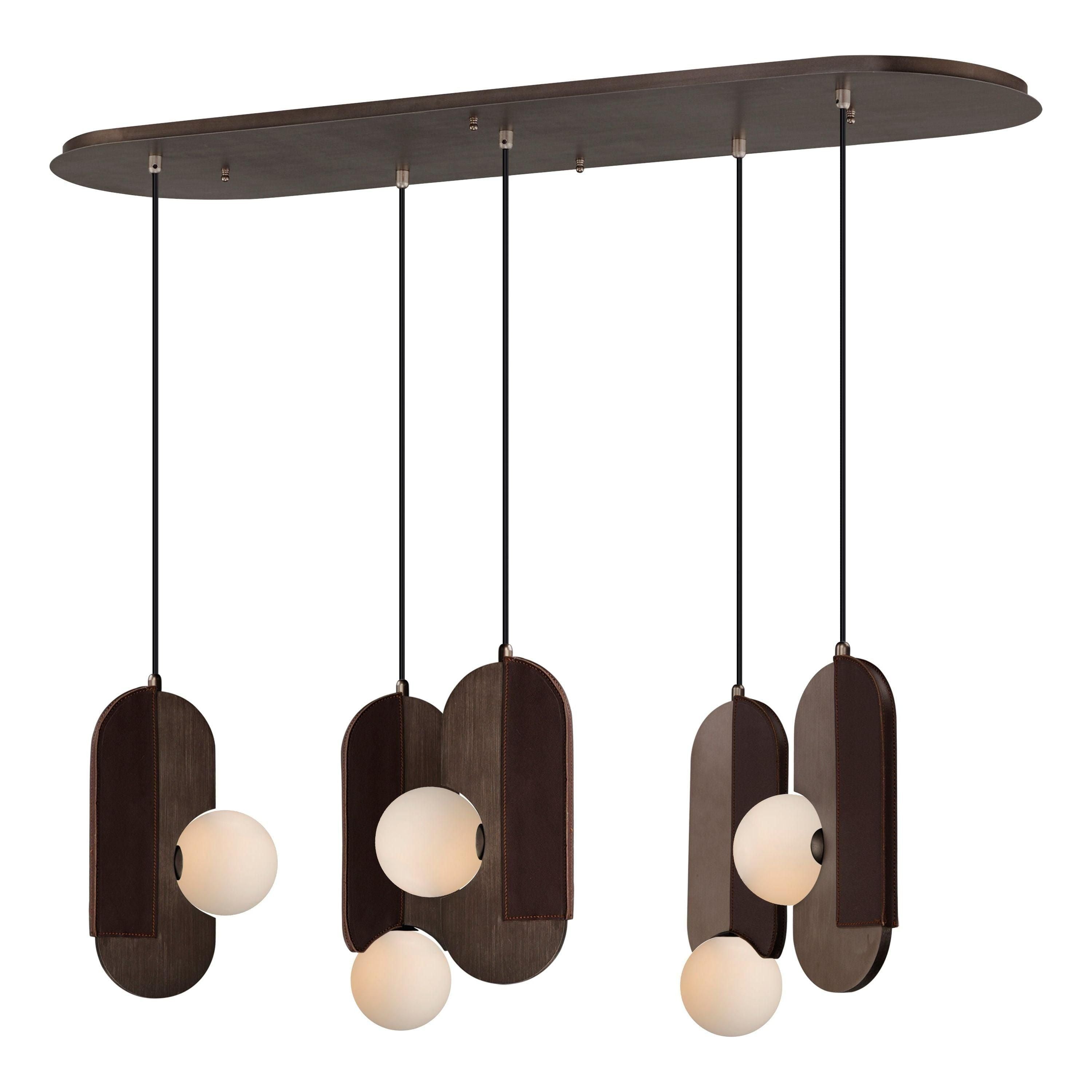 Studio M - Stitched 5-Light Linear Suspension - Lights Canada