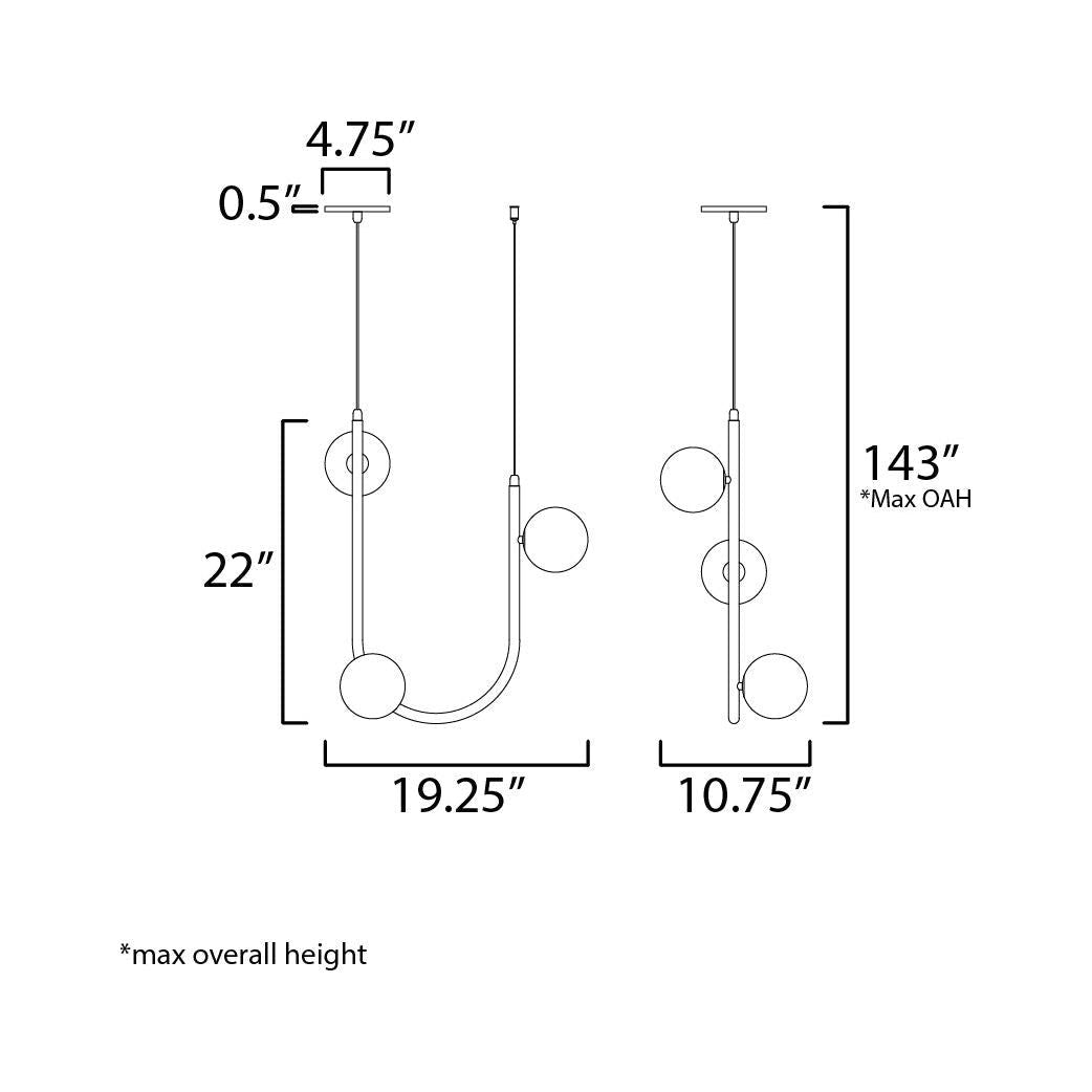 Studio M - Contour 3-Light Linear Suspension - Lights Canada