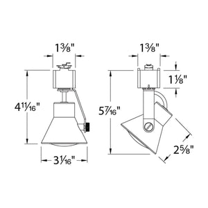 WAC Lighting - TK-103 Line Voltage Track Head for L Track with LED Bulb - Lights Canada