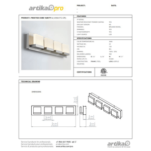 Artika - Artika Frosted Vanity Light - Lights Canada