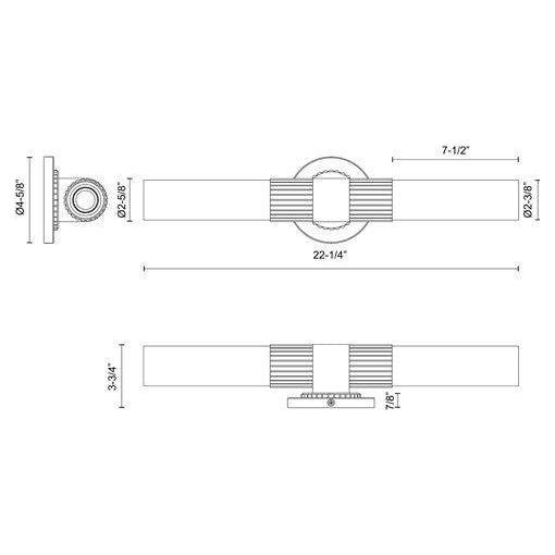 Alora Mood - Rue 2-Light 22" Vanity Light - Lights Canada