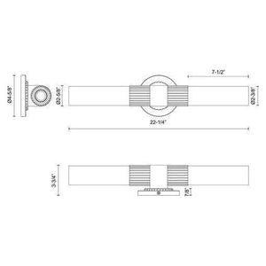 Alora Mood - Rue 2-Light 22" Vanity Light - Lights Canada