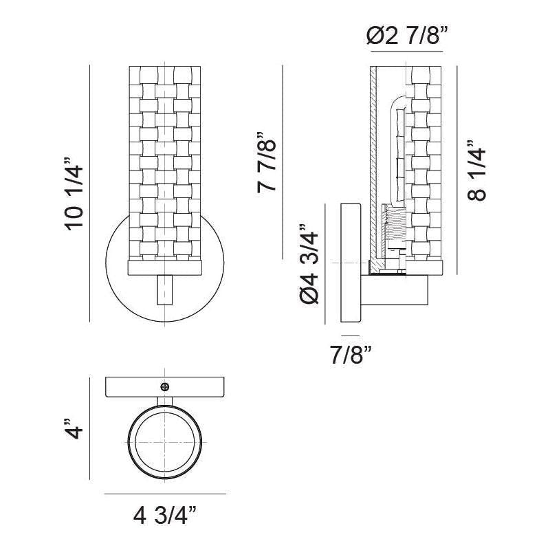 Matteo - Weaver 1-Light Wall Sconce - Lights Canada